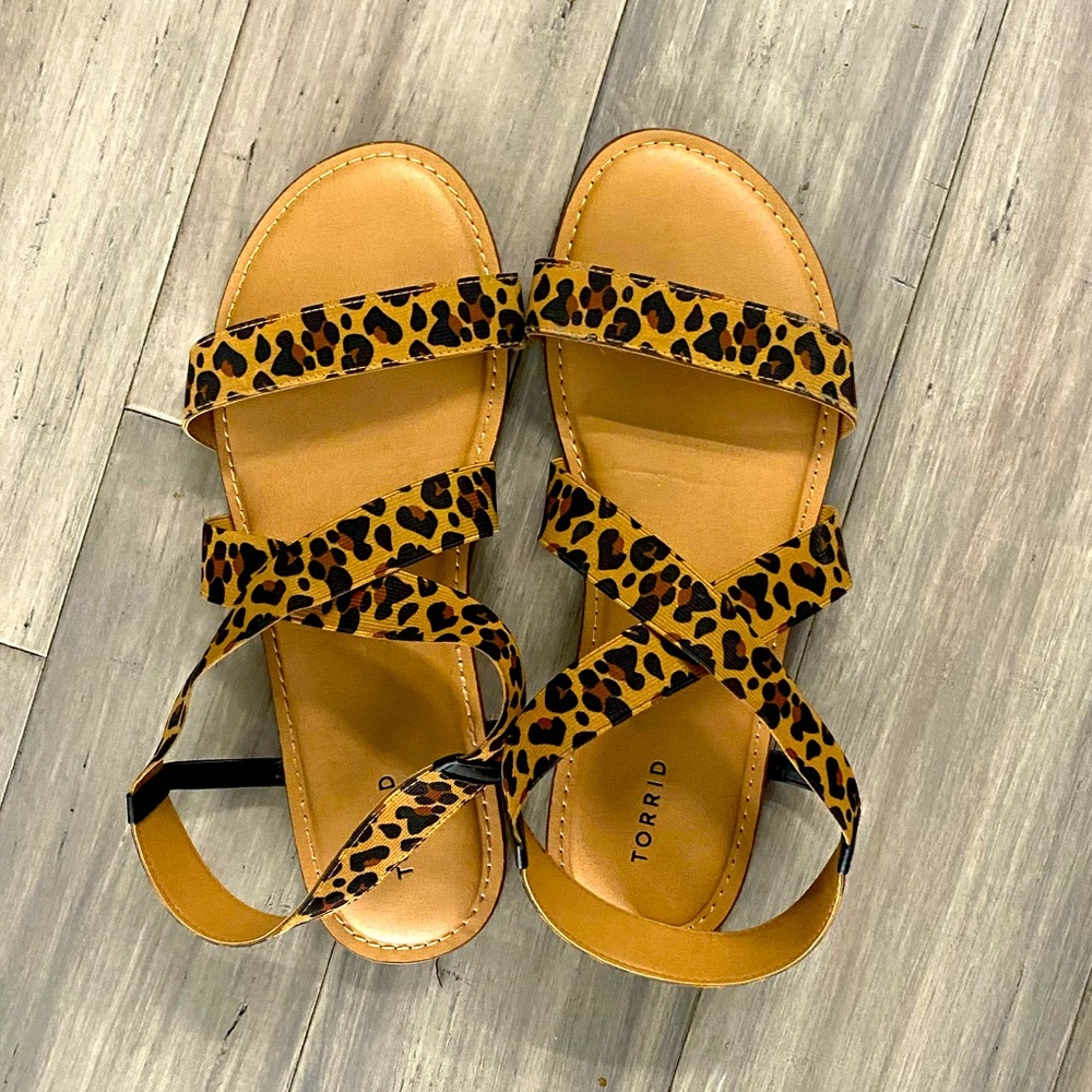 Torrid size 12 Leopard print sandals